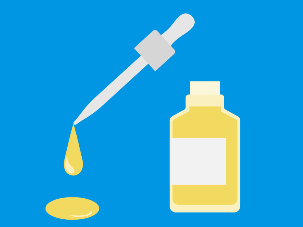 スキンケア用オイルのシンプルなイラスト