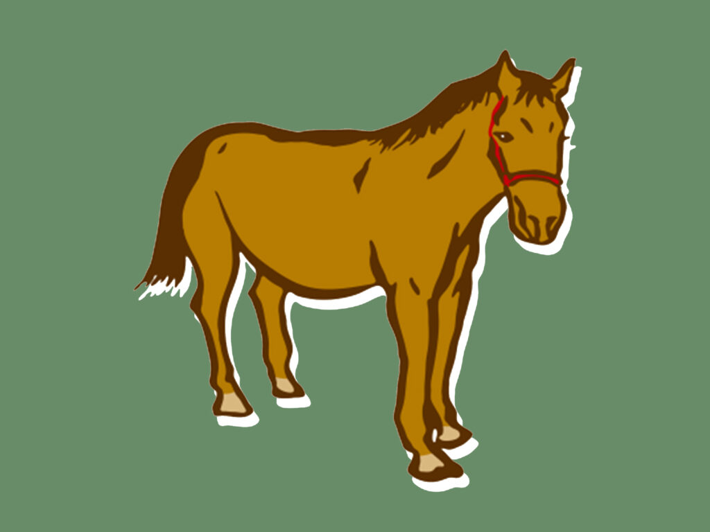 筆で描いたような馬のイラスト